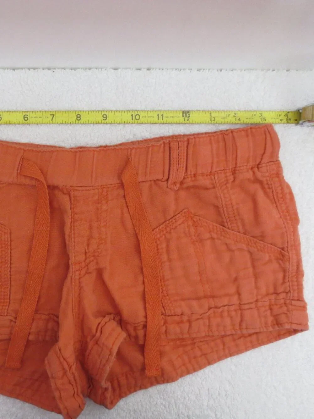 Mossimo Shorts Orange Baggy Tie Waist Casual Soft Comfy Cotton Shorties Size S
